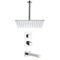 Thermostatic Tub and Shower Faucet Set with Ceiling Rain Shower Head